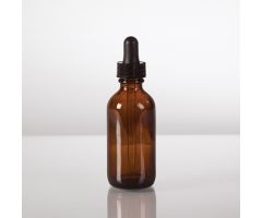 Amber glass bottles with glass droppers, 60ml