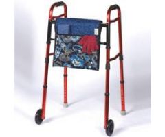 Quilted Walker Bag, Blue Print Double-Sided 15.5"x6.5"x 1.5"