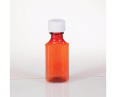 Amber Plastic Oval Medicine Bottles with Caps, 2 oz.