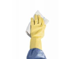 Utility Glove Medium Flock Lined Latex Yellow 12 Inch Straight Cuff NonSterile