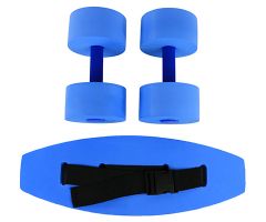 CanDo aquatic exercise kit (jogger belt, hand bars) small, blue