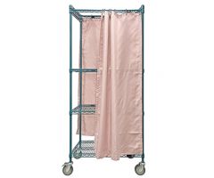 Antimicrobial Storage Cart with Curtains, 36"