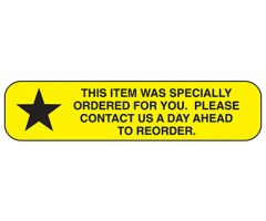 This Item Was Specially Ordered for You Labels