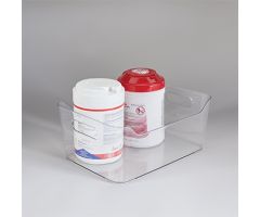 Clear Plastic Storage Bin, 13¼"W x 5¾"H x 9½"D	
