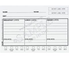 Plastic Diet Tray Card 5" x 3 1/2" plastic - 50 per pack.