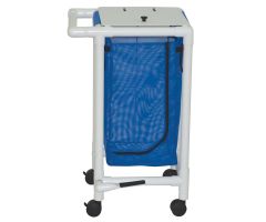 Single hamper with mesh bag twin casters zipper opening push/pull handle & footpedal