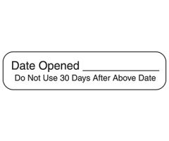Date Opened, Do Not Use After 30 Days Labels, White with Black Text, 1?" x ?"
