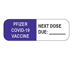 Pfizer Covid Vaccine   Next Dose Due Labels 