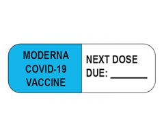 Moderna Covid Vaccine   Next Dose Due Labels 