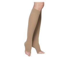 SIGVARIS 233CO Cotton Open Toe Calf High Socks-Medium Long-Light Beige