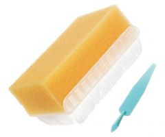 Impregnated Scrub Brush BD E-Z Scrub Polyethylene Bristles / Sponge Brown, 236763EA