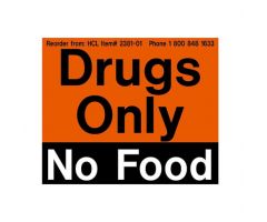 Drugs Only, No Food Refrigerator Magnet