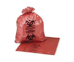Biohazard Waste Bag Medegen Medical Products 12 - 16 gal. Red HDPE 24 X 33 Inch