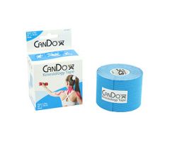 CanDo kinesiology tape, 2" x 16.5 ft, blue, case of 10
