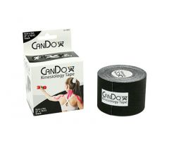 CanDo kinesiology tape, 2" x 16.5 ft, black, case of 10