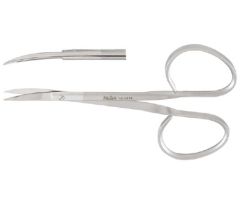 Iris Scissors Miltex 4 Inch Length OR Grade German Stainless Steel NonSterile Ribbon Style Finger Ring Handle Curved Blade Sharp Tip / Sharp Tip