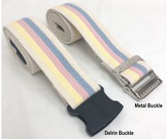 Cotton Gait Belt, Pastel Stripe, Delrin Buckle, 60"L