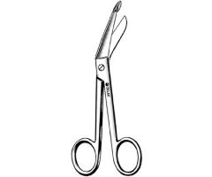 Bandage Scissors Sklar Lister 3-1/2 Inch Length OR Grade Stainless Steel Finger Ring Handle Angled Blunt Tip / Blunt Tip