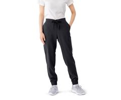 First AVE Women's 7-Pocket Jogger-Style Scrub Pant, Black, Size 2XL Tall