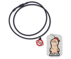 AllerMates P.Nutty/Peanut Algy Dog Tag w/Necklace Cord
