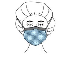 Surgical Mask with Eye Shield DualGard  Anti-fog Film Pleated Tie Closure One Size Fits Most Blue Diamond NonSterile Not Rated Adult