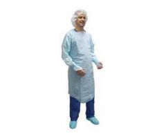 Protective Gown 46 in x 36.5 in Blue Universal Polyethylene Disposable 75/CA