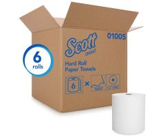 Scott Hard Towel Roll Disposable Paper 8 in x 1000 Feet White 6/Ca