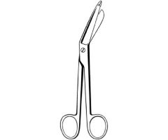 Bandage Scissors Merit Lister 4-1/2 Inch Length Office Grade Stainless Steel NonSterile Finger Ring Handle Angled Blunt Tip / Blunt Tip