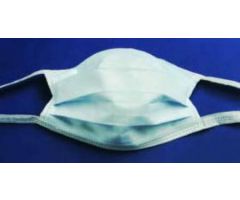 Surgical Mask Cardinal Health  Pleated Tie Closure One Size Fits Most White NonSterile ASTM Level 1 Adult