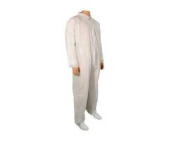 Xxxl White Jumpsuit W/Tapered Cuff & Wrist