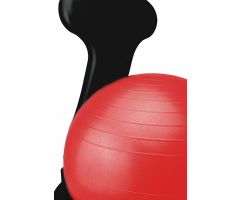 CanDo plastic mobile ball chair with back w/o arms, adult, RED ball