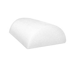 CanDo half-round foam roller, 6 x 12", white, case of 72