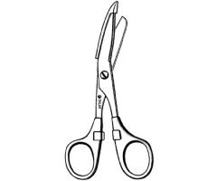 Bandage Scissors Sklar Nurse 5-1/2 Inch Length OR Grade Stainless Steel / Plastic Finger Ring Handle Angled Blunt Tip / Blunt Tip
