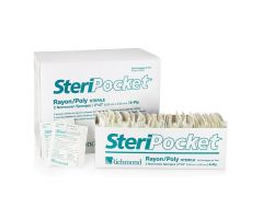 Steripocket Rayon/Polyester Blend Gauze Sponge 2x2" 8 Ply Sterile, 4 BX/CA