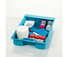 Half-Size Colored Crash Cart Box Only with Built-In Handle- Blue