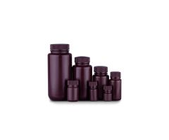500ml Amber Color Round HDPE Storage Bottle, Wide Mouth, Sterile, 5/pk, 50/cs