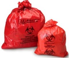 Biohazard Waste Bag Medegen Medical Products 7 - 10 gal. Red Polyethylene 23 X 23 Inch 339814