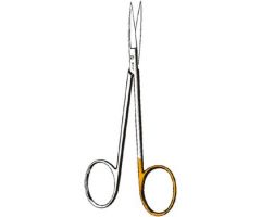 Iris Scissors Sklarcut 4-1/2 Inch Length OR Grade Stainless Steel Finger Ring Handle Curved Sharp Tip / Sharp Tip