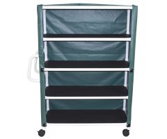 4-shelf jumbo linen cart with mesh or solid vinyl cover casters