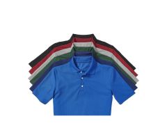 Men's Performance Short-Sleeve Polo Shirt, Black, Size 2XL