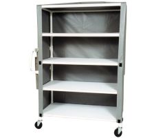 4-shelf jumbo linen cart with mesh or solid vinyl cover