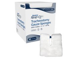 Tracheostomy Gauze Sponges, 100% Cotton, 4" x 4" 12 Ply, 6/50/cs