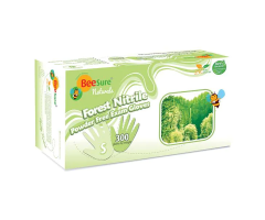 Gloves Exam BeeSure Naturals Forest Powder-Free Nitrile Small Green 300/Bx, 10 BX/CA, 3530091CA