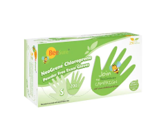 Gloves Chloroprene BeeSure NeoGrene Latex-Free Powder-Free Small NS Green 200/Bx, 10 BX/CA, 3530101BX