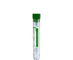 Sample tube, Lithium heparin LH, 4 ml, cap green, (Lx): 75 x 12 mm, with paper label