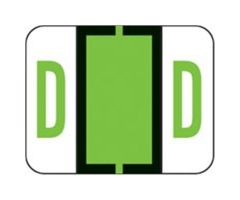 Tab "D" End Tab Labels Green 1.25"x1" 500/Rl