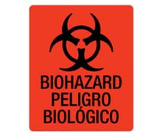 Label Biohazard Red Fluorescnt5Wx6H 5/Pk