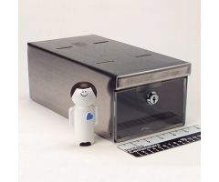 Small Locking Refrigerator Storage Box, Stainless Steel - 3736