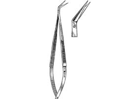 Iris Scissors Merit 3-1/2 Inch Length Office Grade Stainless Steel Finger Ring Handle Curved Sharp Tip / Sharp Tip