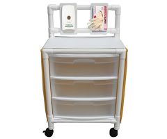 Universal isolation cart with 3 slide out drawers top writing shelf and mounted platform for glove box